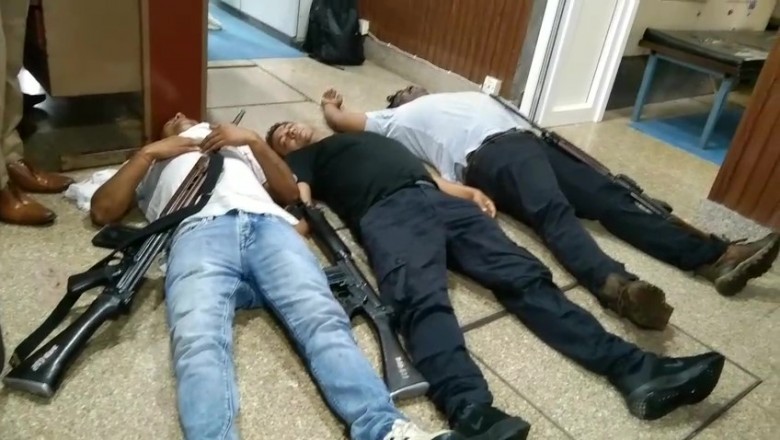 डाकपत्थर बैराज पर की गई मॉकड्रिल तीन आतंकवादियों को मार गिराया गया