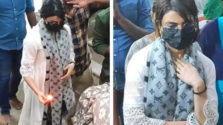 'शाकुंतलम' की रिलीज से पहले पलानी मुरुगन मंदिर पहुंचीं सामंथा, सिर झुकाए दिखीं अभिनेत्री
